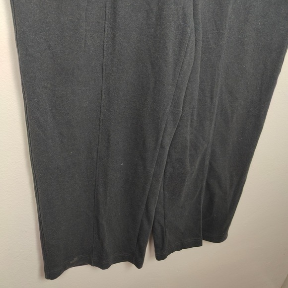 Pact Wide Leg Ankle Pants Womens Large Charcoal Gray 100% Organic Cotton Lounge - Picture 4 of 9
